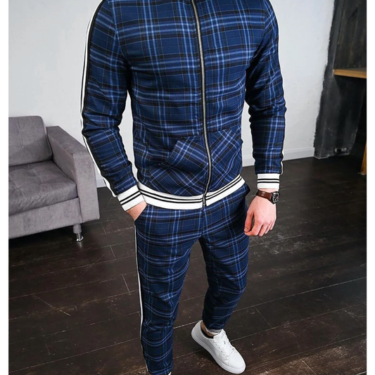 Milo Men's Tracksuit Set | Classic Checked Design 1