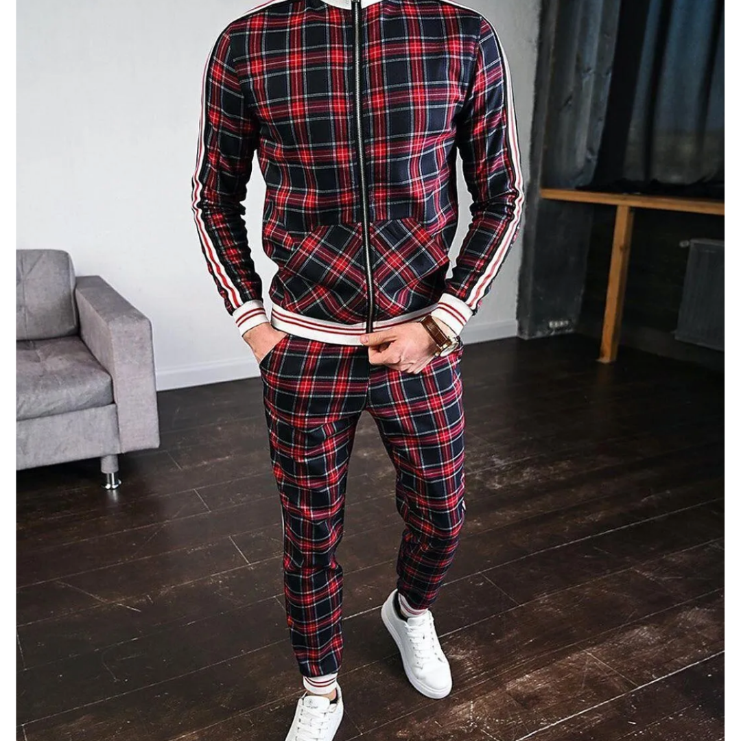 Milo Men's Tracksuit Set | Classic Checked Design 2