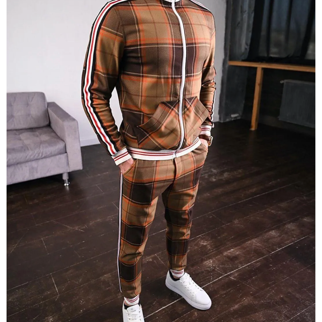 Milo Men's Tracksuit Set | Classic Checked Design 3