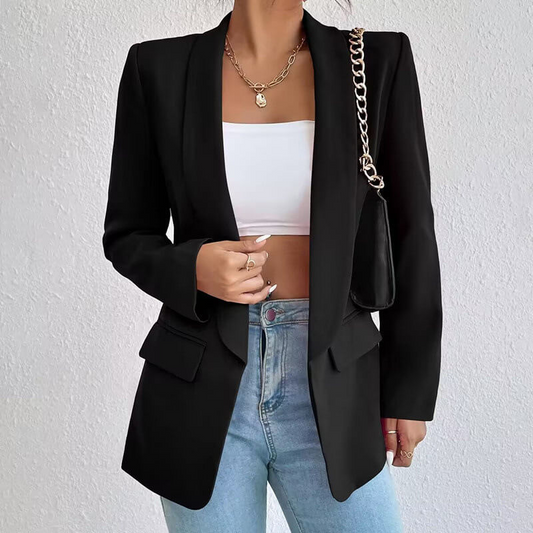 Mira Women's Black Blazer | Modern Open Design, Versatile Style 0