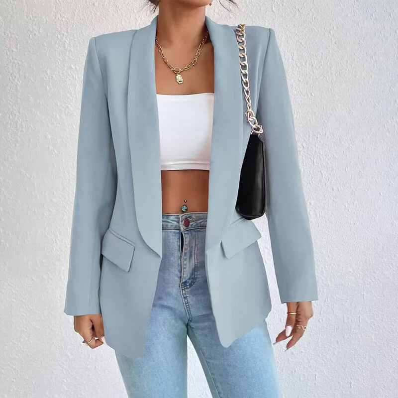 Mira Women's Black Blazer | Modern Open Design, Versatile Style 2