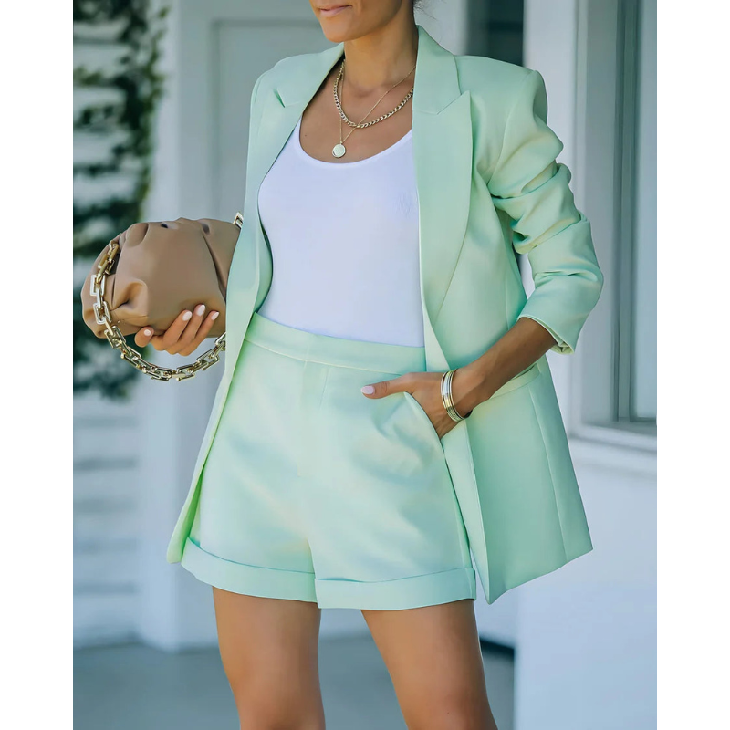 Mira Women's Blazer Set | Slim Fit, Casual Chic 2
