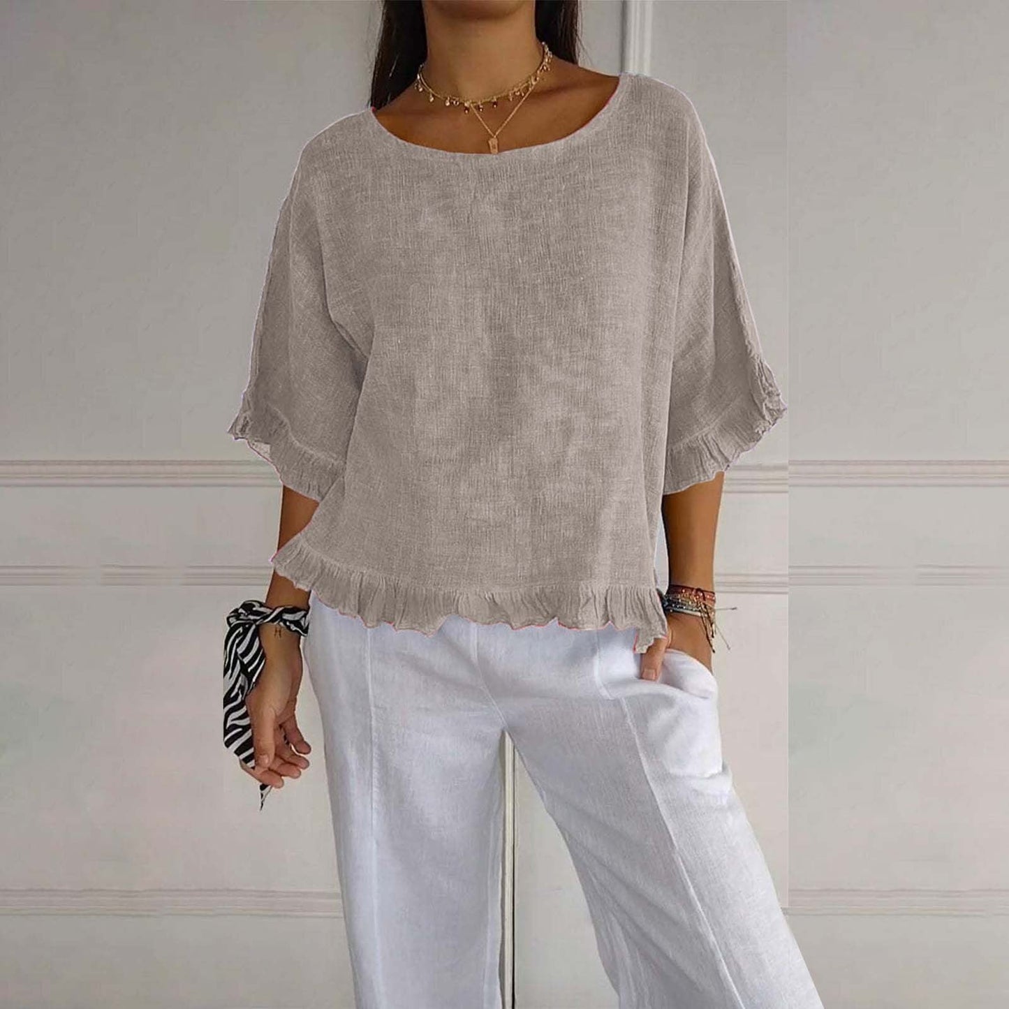 Mira Women's Blouse | Relaxed Fit, Versatile Summer Top 0