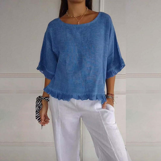 Mira Women's Blouse | Relaxed Fit, Versatile Summer Top 1