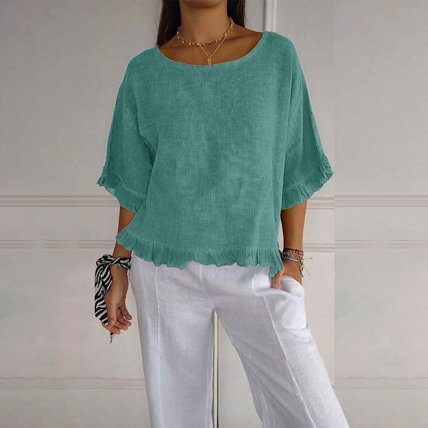 Mira Women's Blouse | Relaxed Fit, Versatile Summer Top 4