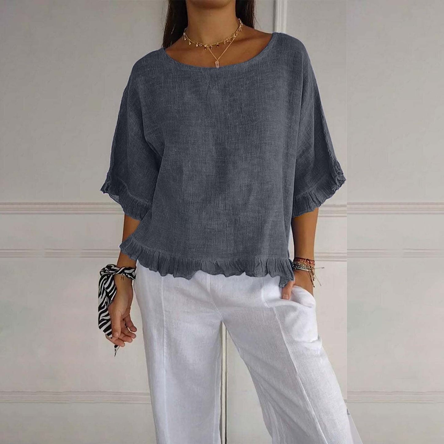 Mira Women's Blouse | Relaxed Fit, Versatile Summer Top 5
