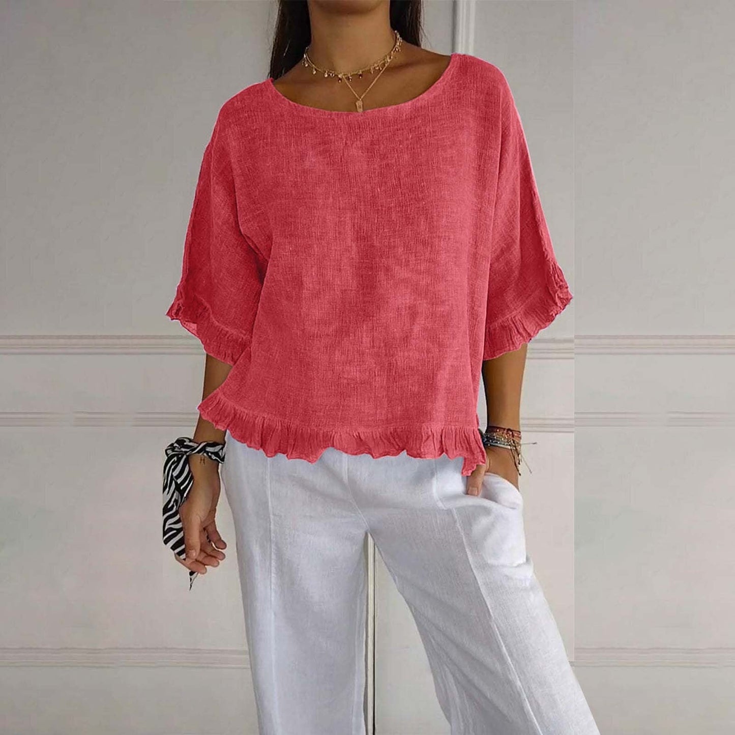 Mira Women's Blouse | Relaxed Fit, Versatile Summer Top 8
