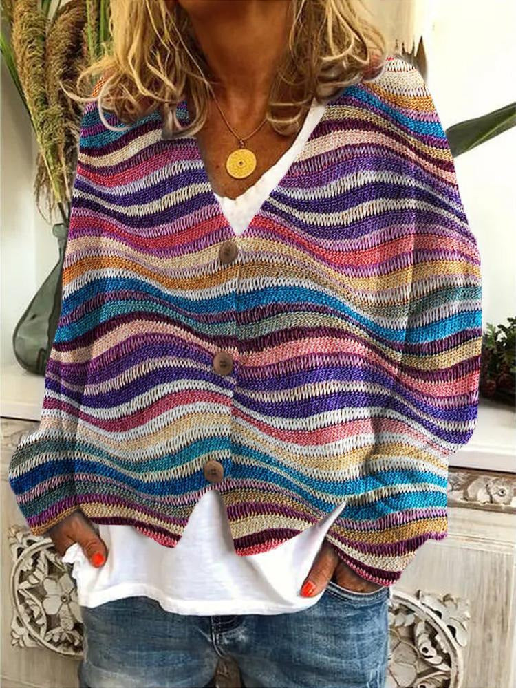 Mira Women's Long Cardigan | Cozy Multicolored Design 0