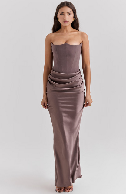 Mira Women's Maxi Dress | Elegant Corset Design 9