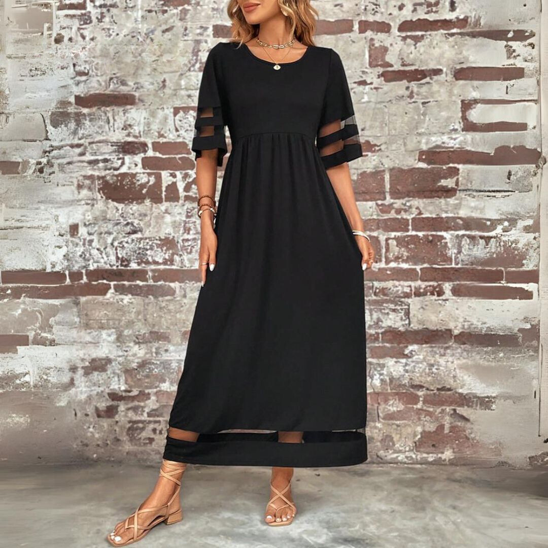 Mira Women's Midi Dress | Elegant Scoop Neck, Timeless Style 0