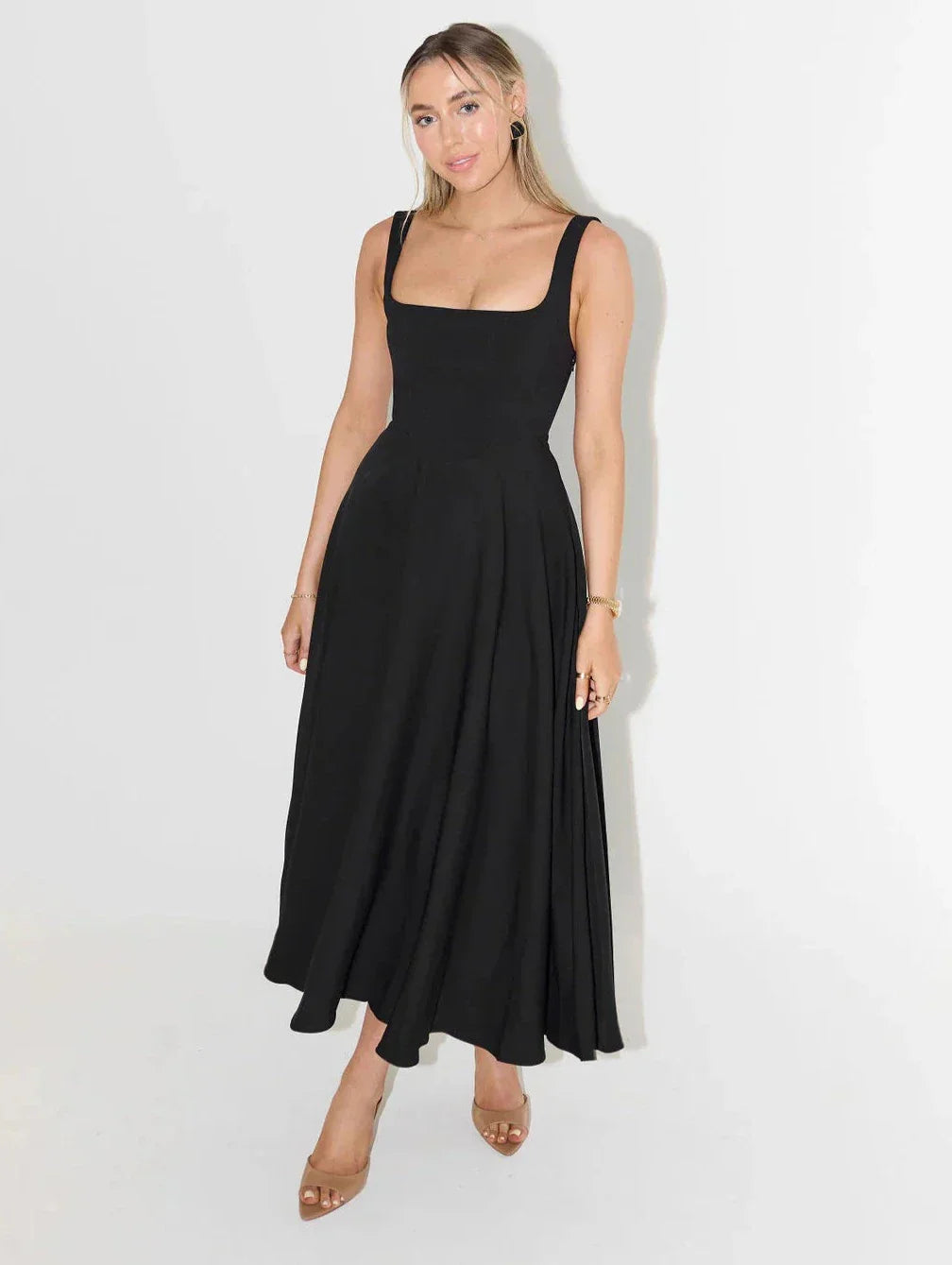 Mira Women's Midi Dress | Handcrafted Polyester, Elegant Design 0