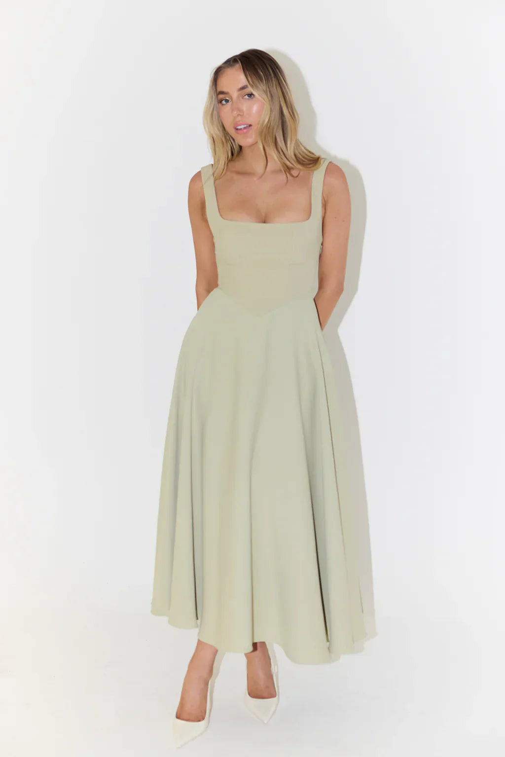 Mira Women's Midi Dress | Handcrafted Polyester, Elegant Design 9