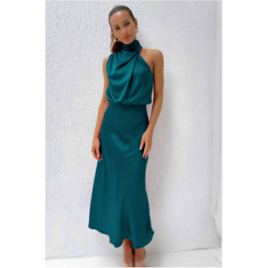Mira Women's Midi Dress | High Neck, Elegant 1