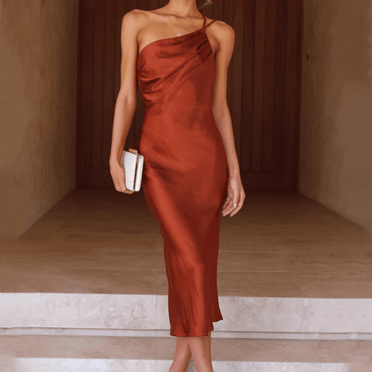 Mira Women's Midi Dress | One-Shoulder Elegance 0