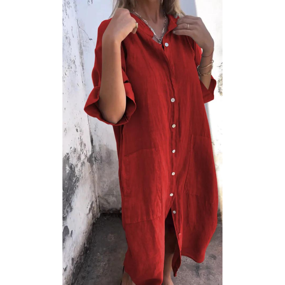 Mira Women's Midi Shirt Dress | Effortless Style 0