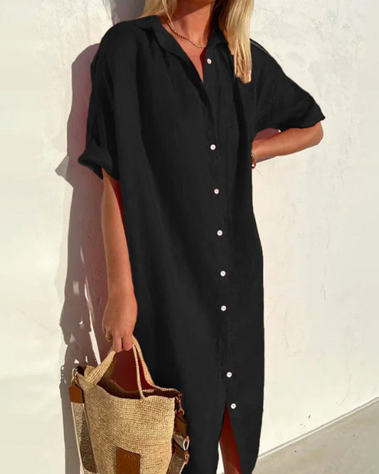 Mira Women's Midi Shirt Dress | Effortless Style 1