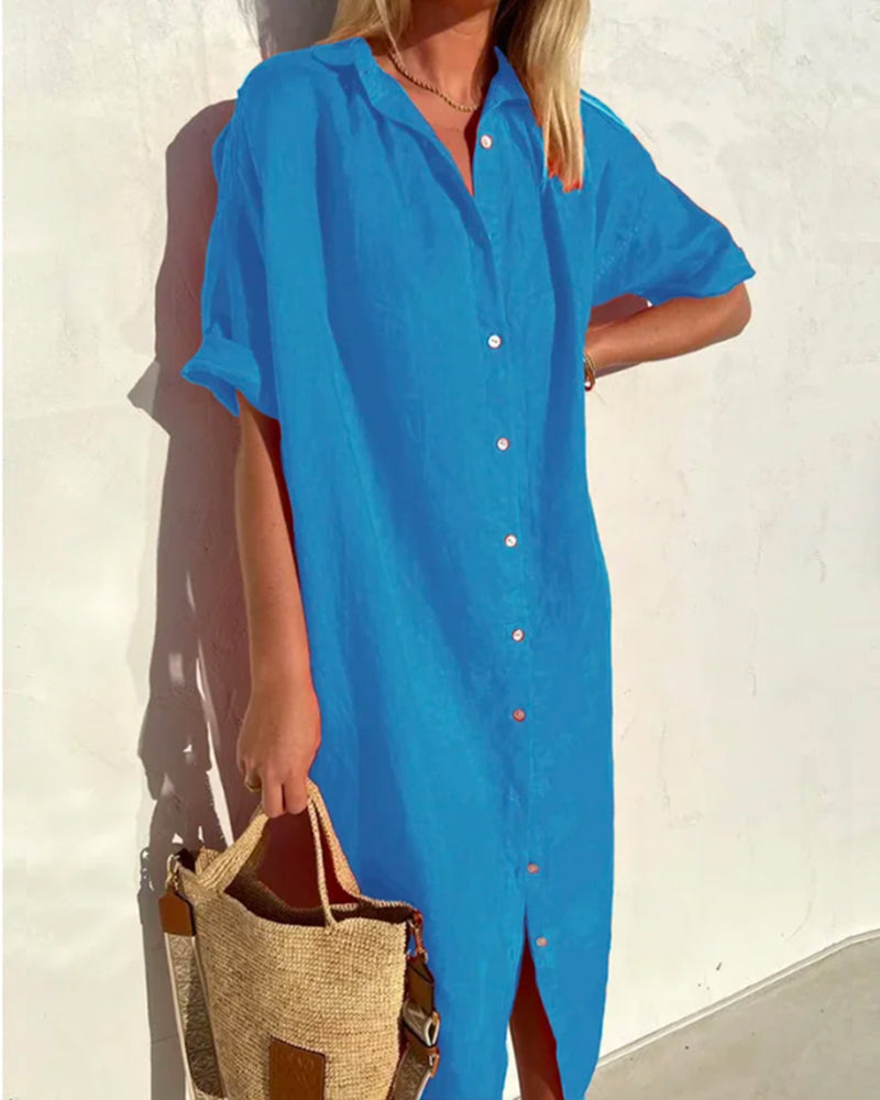 Mira Women's Midi Shirt Dress | Effortless Style 2