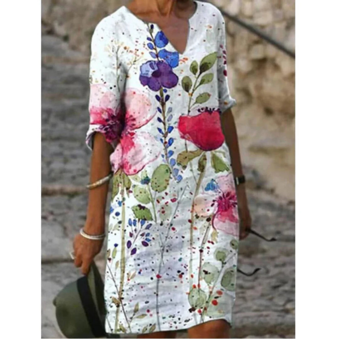 Mira Women's Mini Dress | Bold Graphic Prints, V-Neck Sheath Style 9