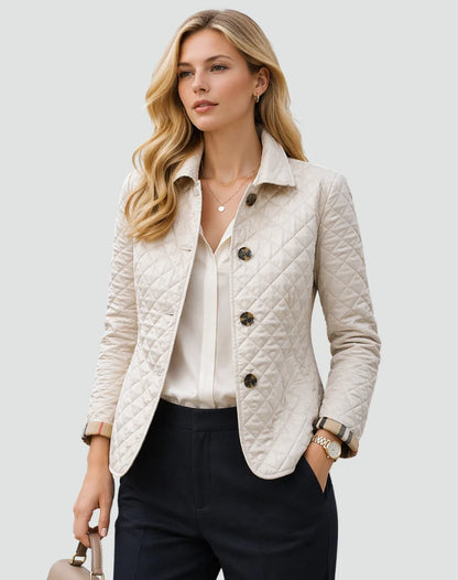 Mira Women's Quilted Mid-Season Jacket | Regular Fit, Button Closure 1