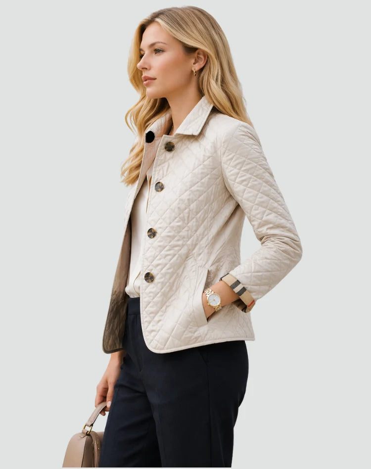 Mira Women's Quilted Mid-Season Jacket | Regular Fit, Button Closure 2