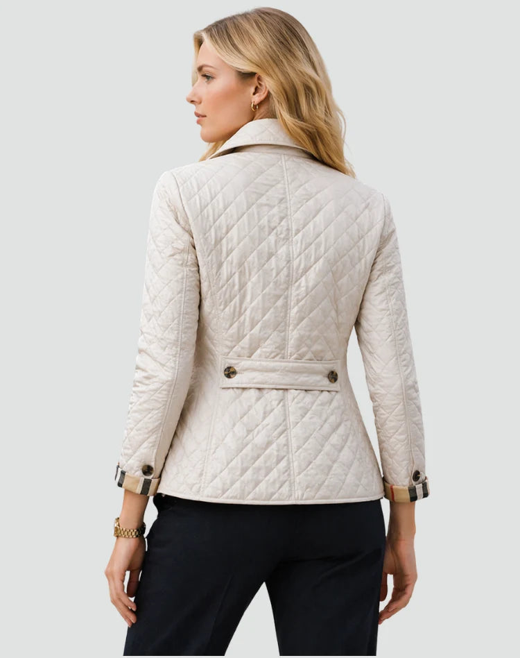 Mira Women's Quilted Mid-Season Jacket | Regular Fit, Button Closure 3