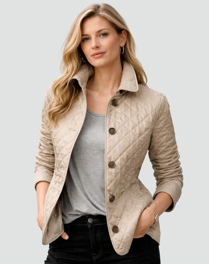 Mira Women's Quilted Mid-Season Jacket | Regular Fit, Button Closure 4