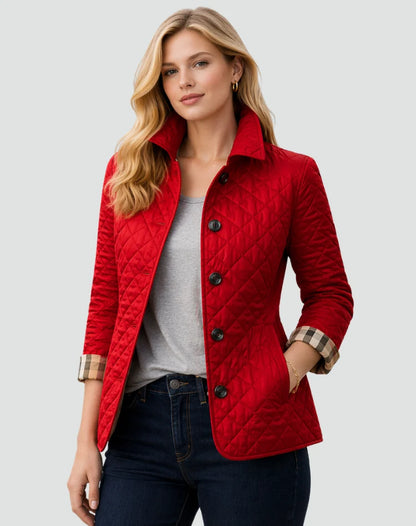 Mira Women's Quilted Mid-Season Jacket | Regular Fit, Button Closure 5