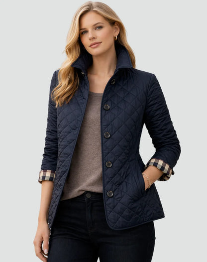 Mira Women's Quilted Mid-Season Jacket | Regular Fit, Button Closure 6