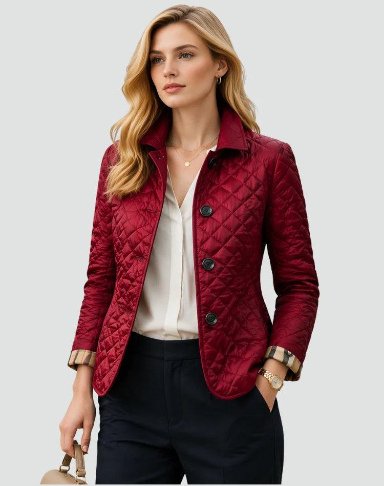 Mira Women's Quilted Mid-Season Jacket | Regular Fit, Button Closure 7