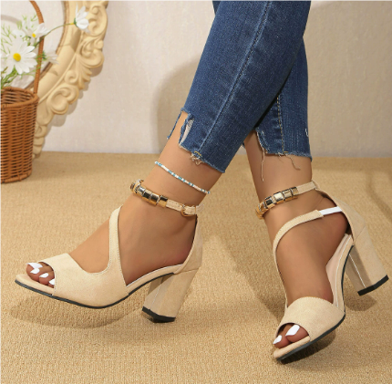 Mira Women's Sandals | Open Toe, Block Heel 2