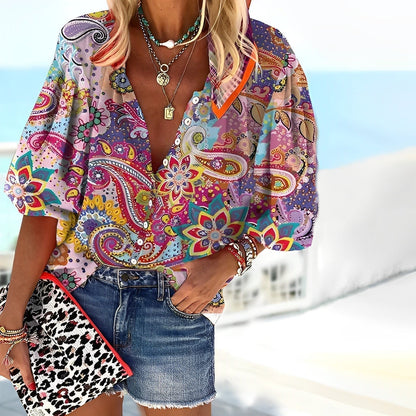 Mira Women's Shirt | Mandala Print, Casual Style 0