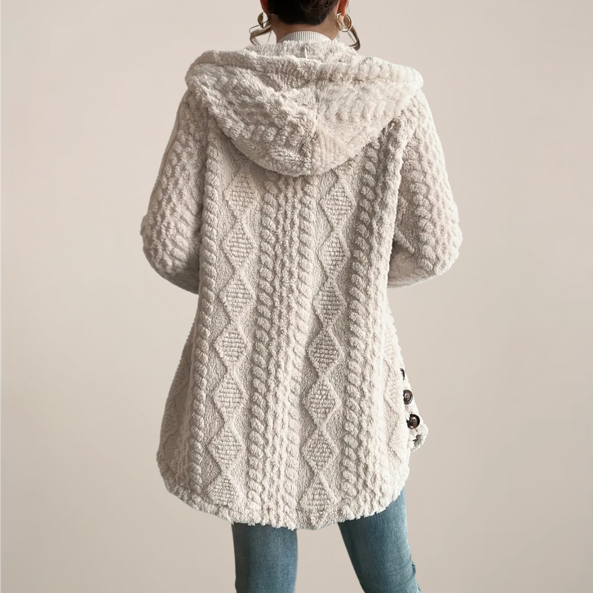 Mira Women's Spring Cardigan | Soft Textured Hooded Design 2