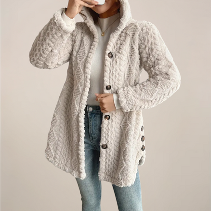 Mira Women's Spring Cardigan | Soft Textured Hooded Design 3