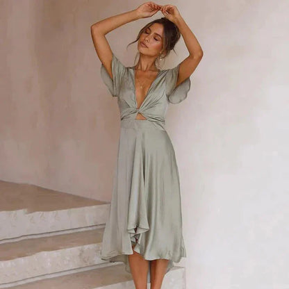 Mira Women's Summer Dress | Twisted Top, Modern Design 2
