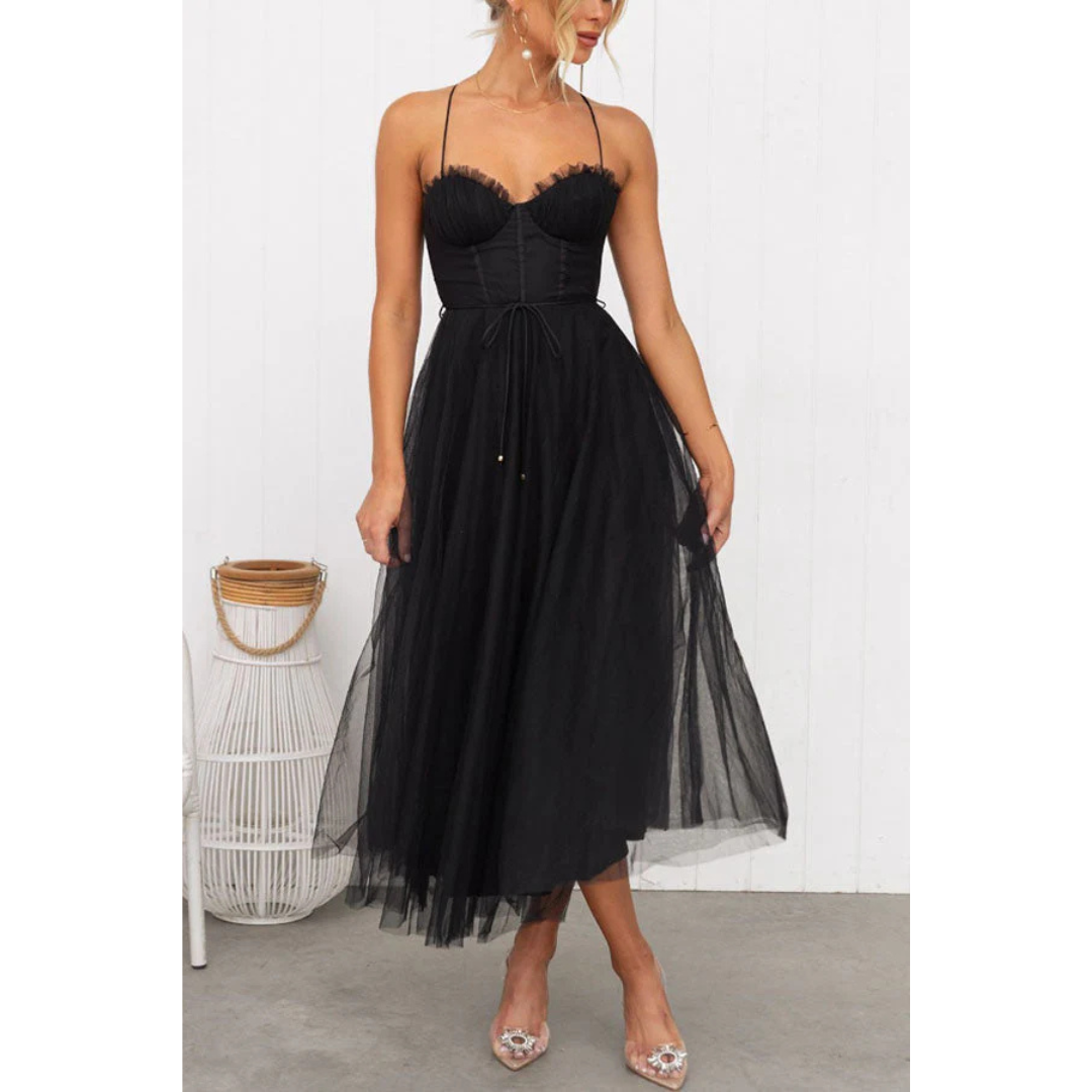 Mira Women's Summer Midi Dress | Spaghetti Straps, Flattering Silhouette 1