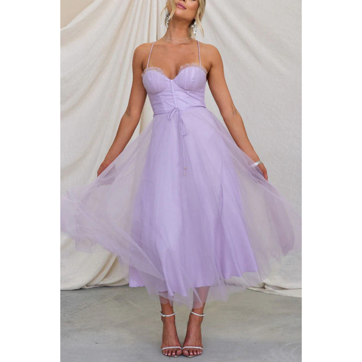 Mira Women's Summer Midi Dress | Spaghetti Straps, Flattering Silhouette 3