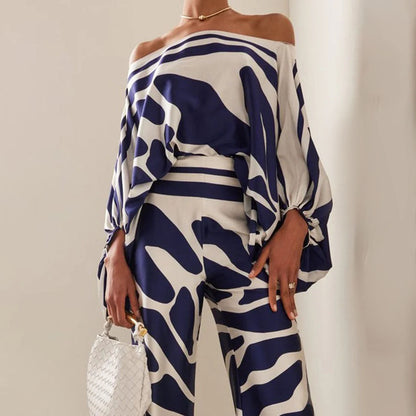 Mira Women's Two Piece Set | One-Shoulder Printed Design, Trendy Co Ord Set 7