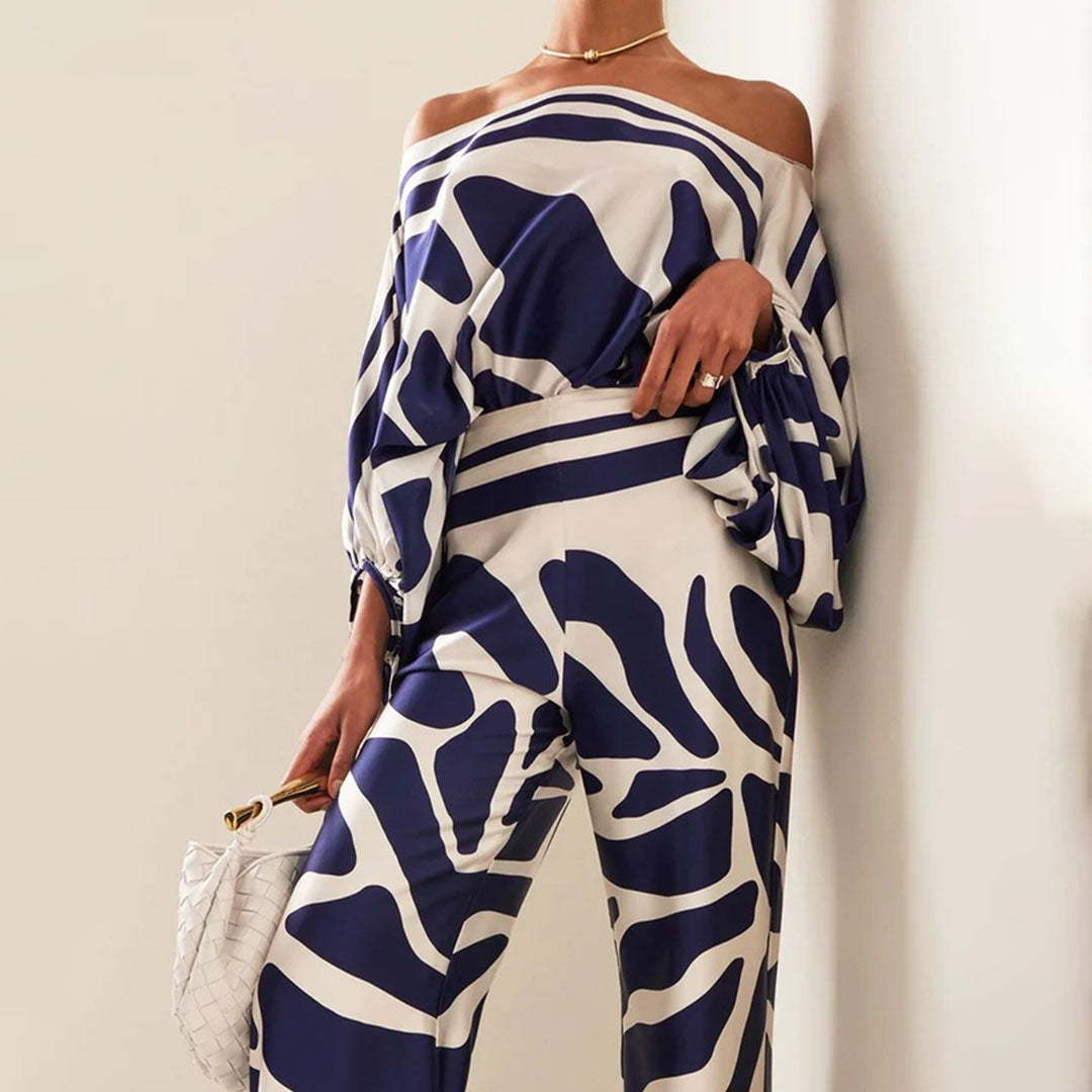 Mira Women's Two Piece Set | One-Shoulder Printed Design, Trendy Co Ord Set 8