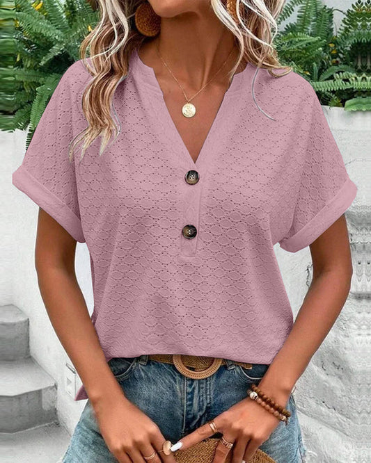 Mira Women's V-Neck Top | Relaxed Fit, Casual Summer Style 1
