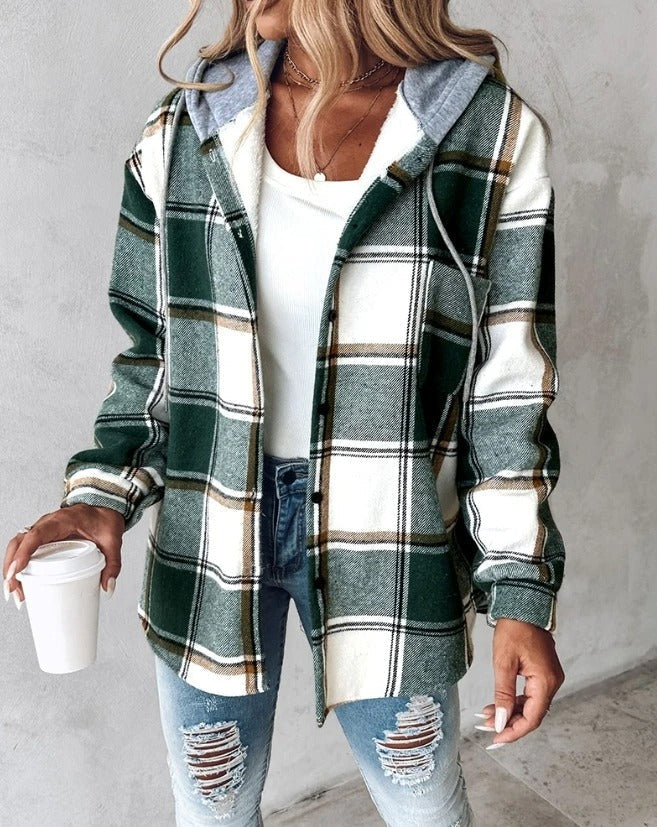 Mira Women's Winter Jacket | Checked Pattern, Warm Lining 0