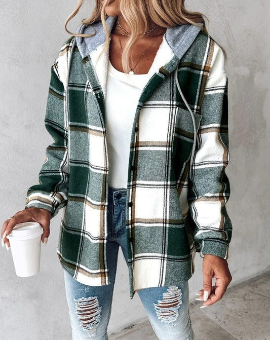 Mira Women's Winter Jacket | Checked Pattern, Warm Lining 0