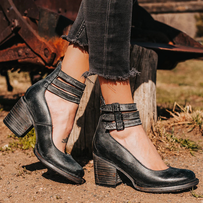 Misa Women's Ankle Boots | PU Leather, Double Buckles 11
