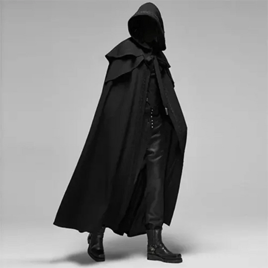 Mystic Men's Long Coat | Hooded Design, Perfect for Halloween 0