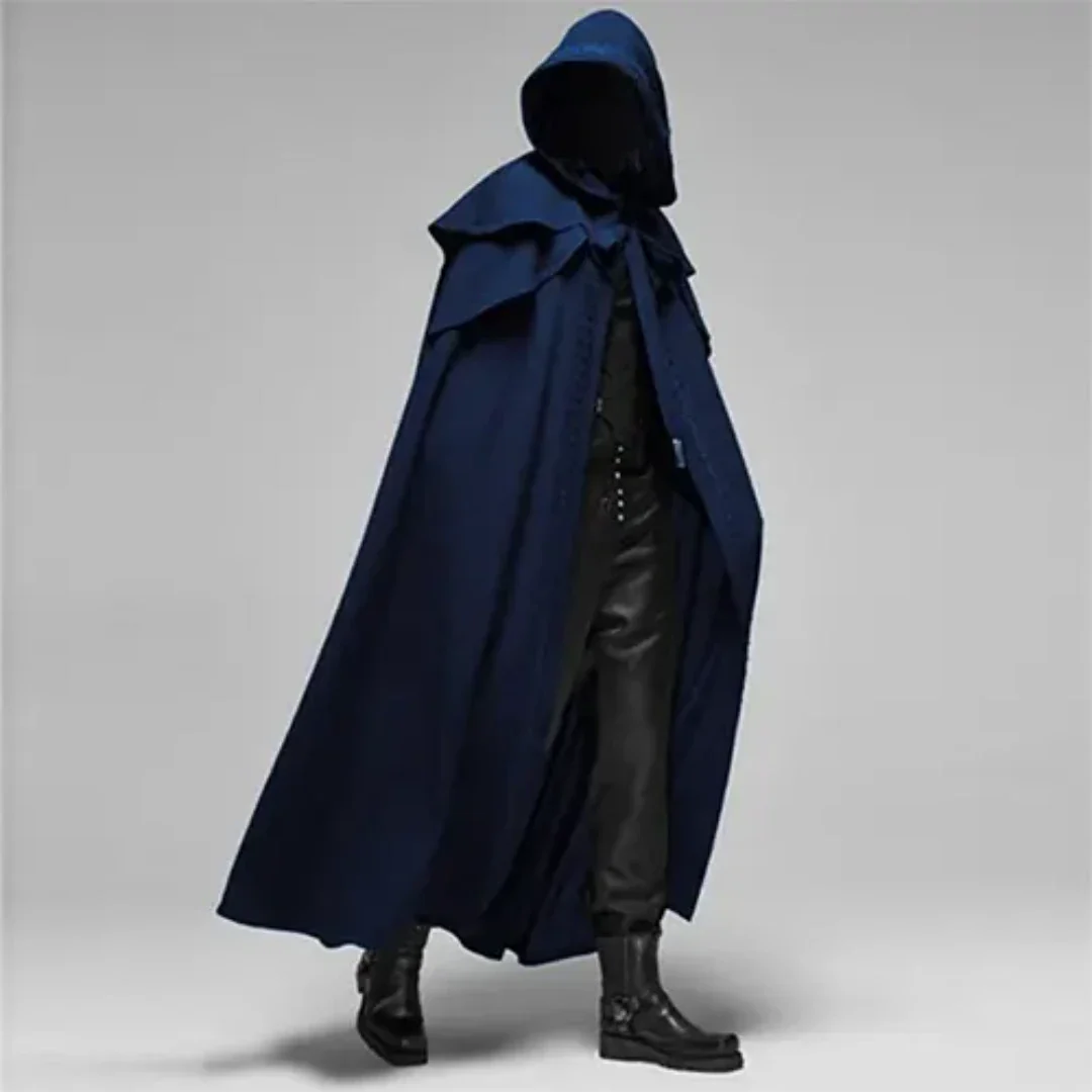 Mystic Men's Long Coat | Hooded Design, Perfect for Halloween 1