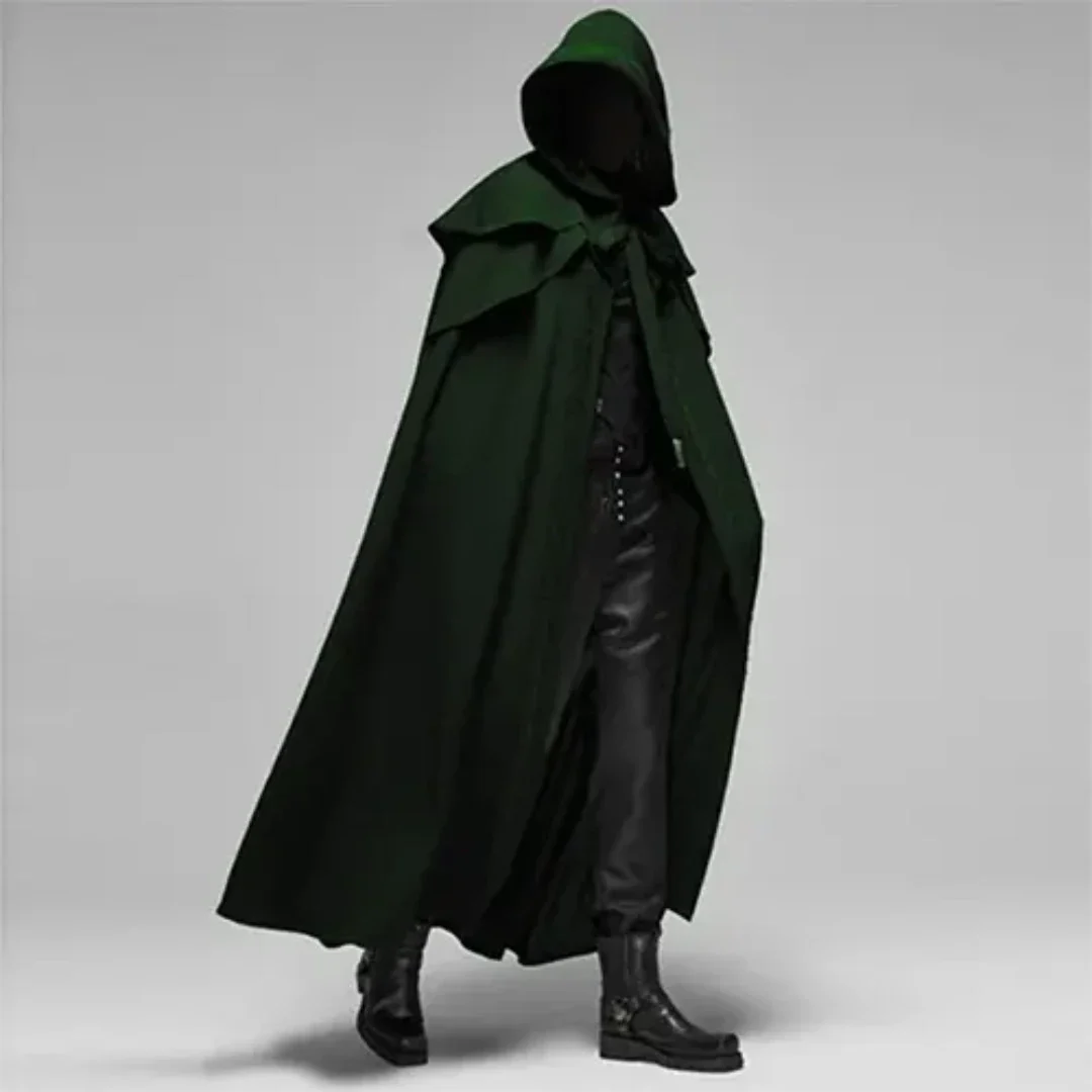 Mystic Men's Long Coat | Hooded Design, Perfect for Halloween 2