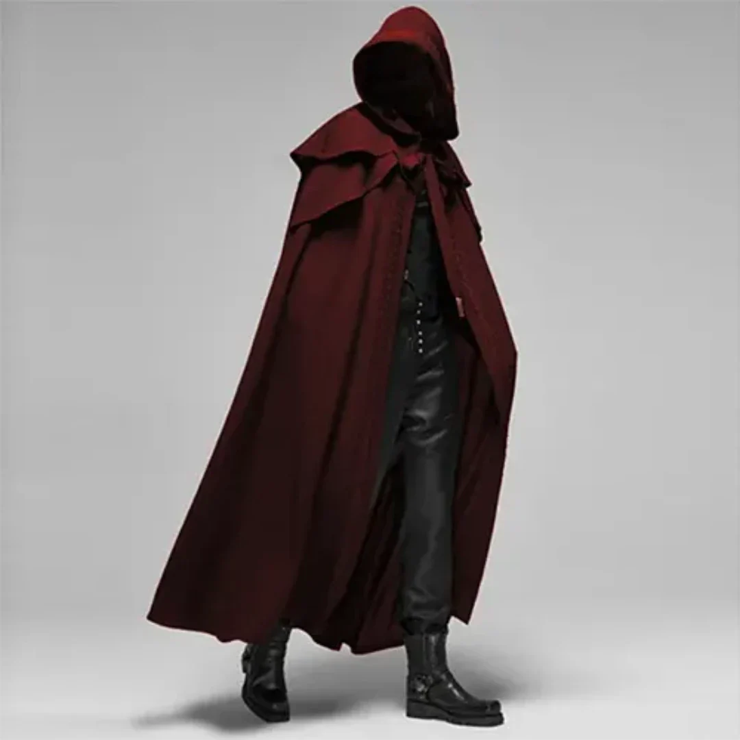 Mystic Men's Long Coat | Hooded Design, Perfect for Halloween 3