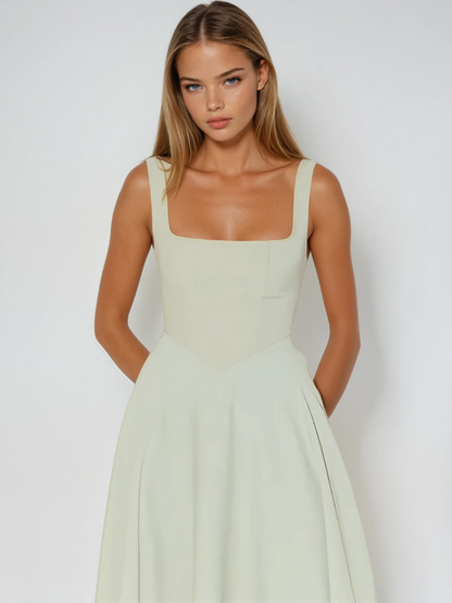 Nina Women's Midi Dress | Cotton Blend, Elegant Summer Style 1