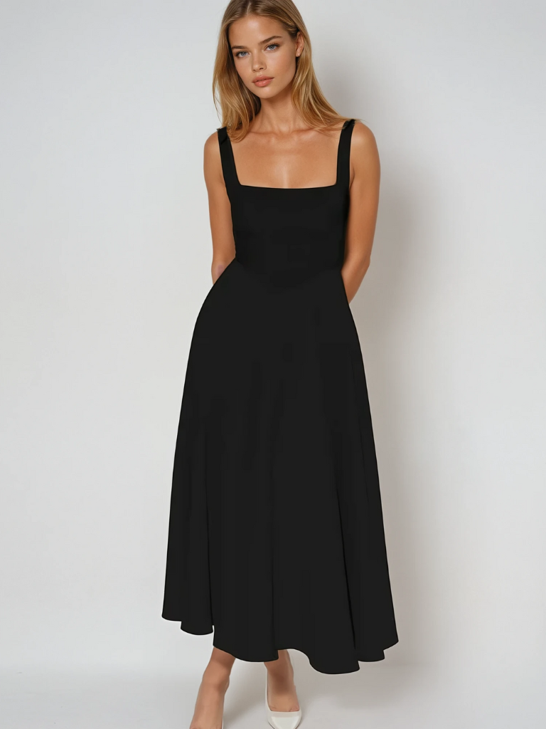 Nina Women's Midi Dress | Cotton Blend, Elegant Summer Style 3