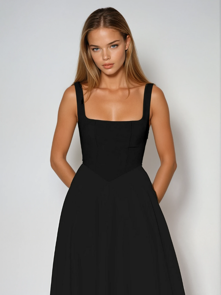 Nina Women's Midi Dress | Cotton Blend, Elegant Summer Style 4