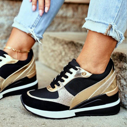 Nina Women's Sneakers | Metallic Accents, Platform Comfort 1